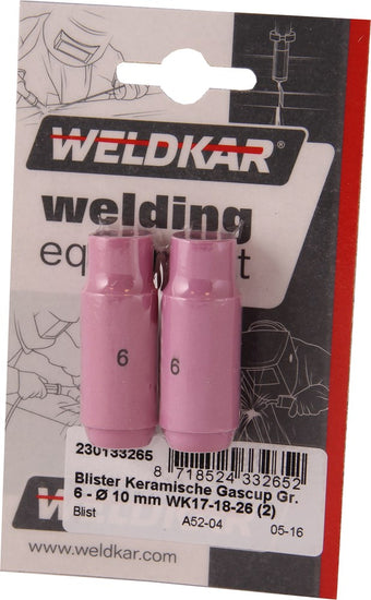 compare product Weldkar Keramische gascup GR.6 10MM WK17-18-26 2 stuks