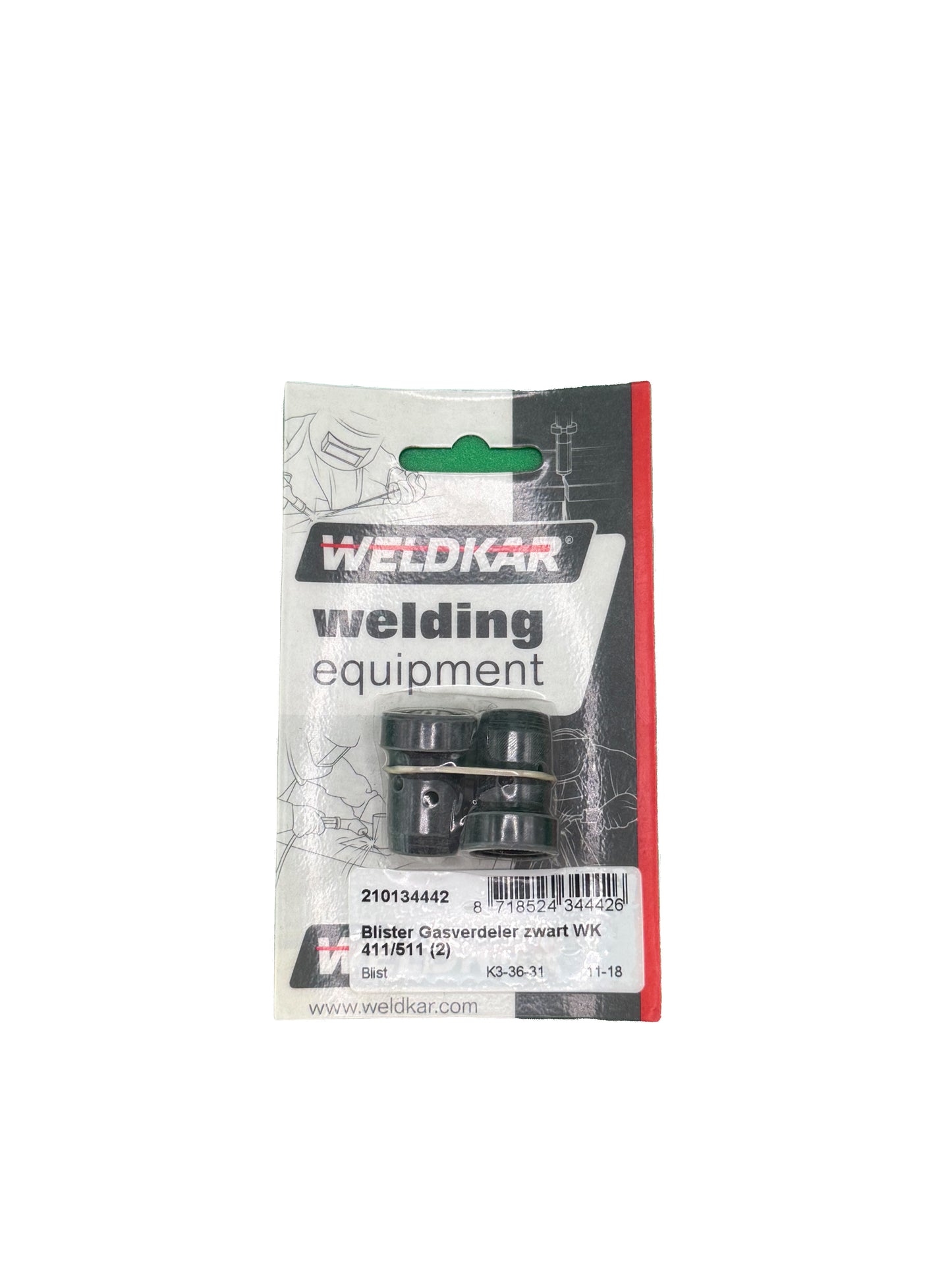 gasverdeler zwart wk411/511 2 stuks