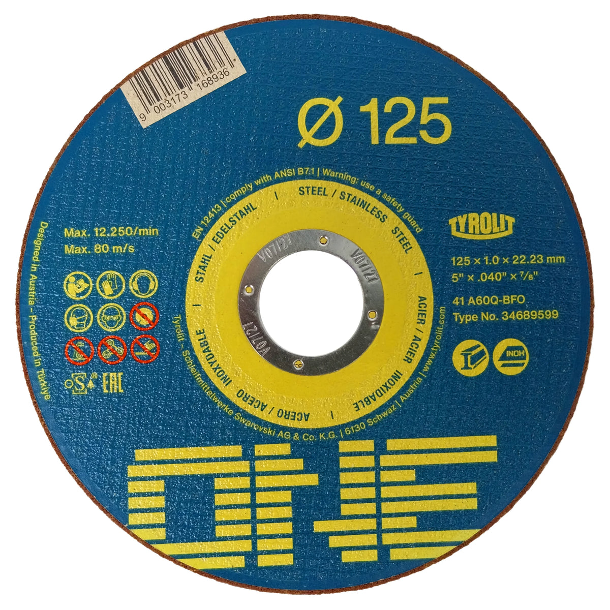 Tyrolit One 2in1 Doorslijpshijf 125x1,0x22,23