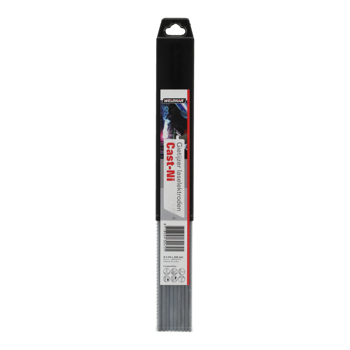 Weldkar Cast-Ni voor gietijzer laselektroden 2.5mm x 300mm 35 stuks