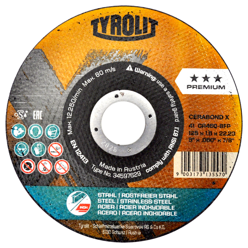 Tyrolit Premium Cerabond X 125x1,6x22,23