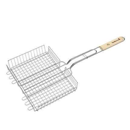 Barbecook dubbel rooster met houten grip