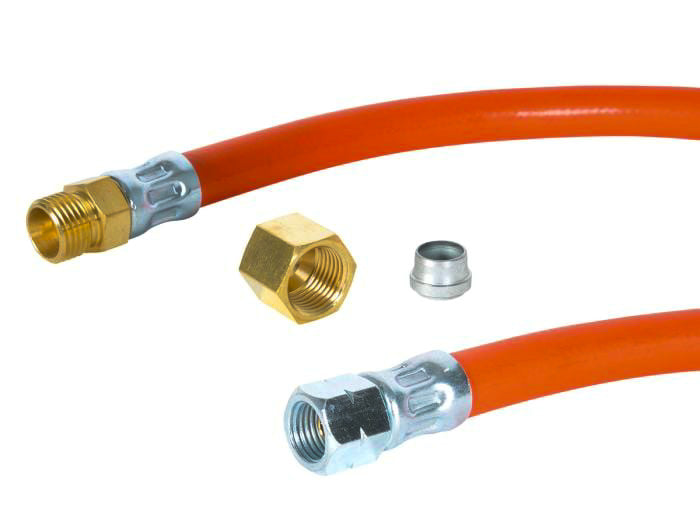 Holthausen 1/4" Links naar 8mm knelkoppeling gasslang 1 meter