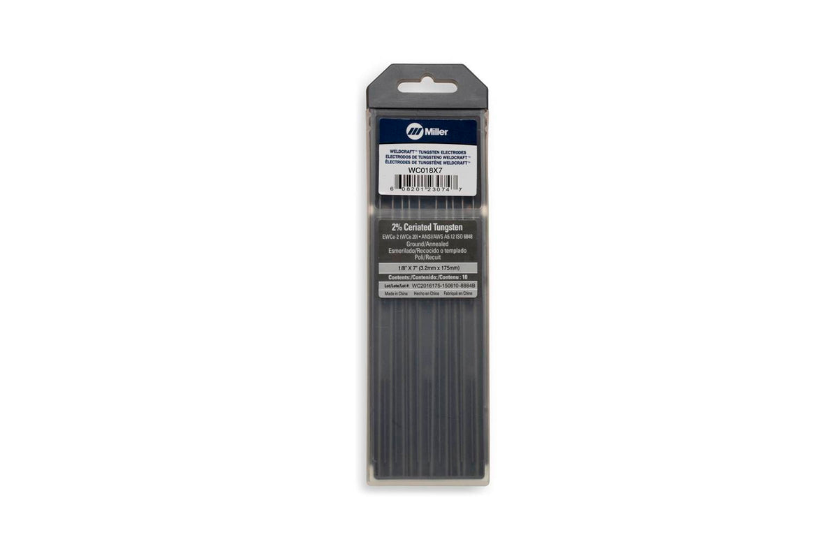 MILLER WELDCRAFT TUNGSTEN 2%ceriated1/16''x7 -10Pack