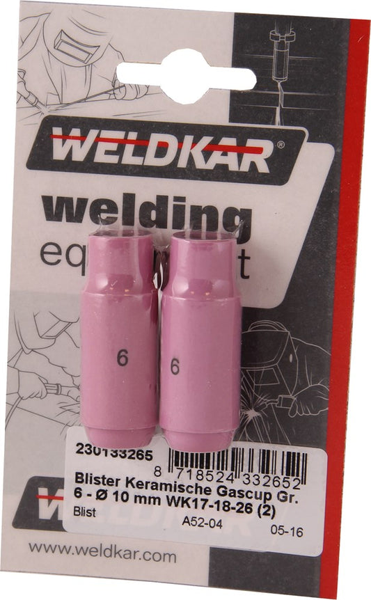 Weldkar Keramische gascup GR.6 10MM WK17-18-26 2 stuks