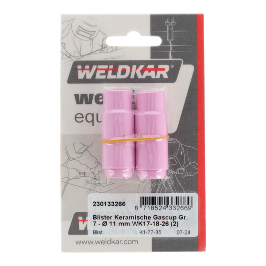 Weldkar keramische gascup GR.7 11mm WK 17-18-26 2 stuks