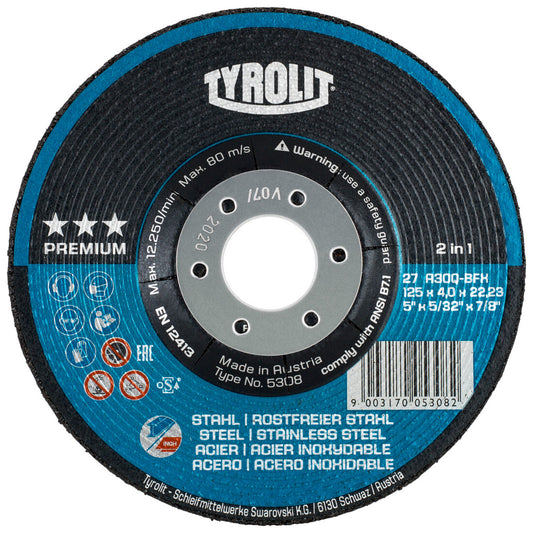 Tyrolit Premium 2in1 Afbraamschijf 125x7,0x22,23