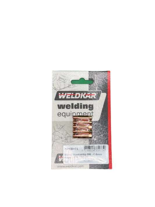 Kontakttip M6 - 0.6mm koper weldkar 150 5 stuks