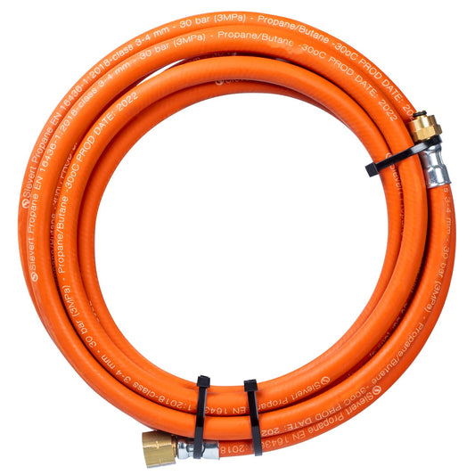 Sievert Gasslangen 4m slang 4mm diameter 1x draaibaar M14 en 1x vast