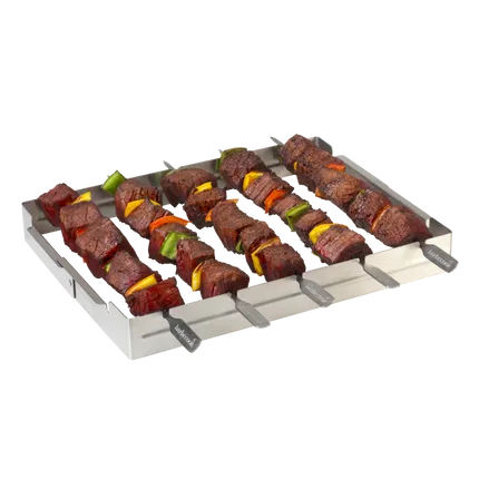 Barbecook brochettehouder voor 5 stuks RVS