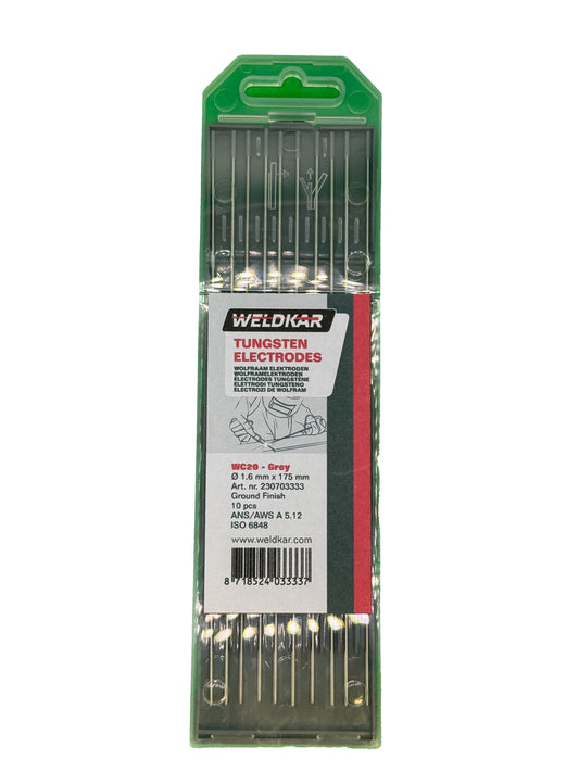 Wolfraam elektrode grijs 1.6mm x 175mm 10 stuks
