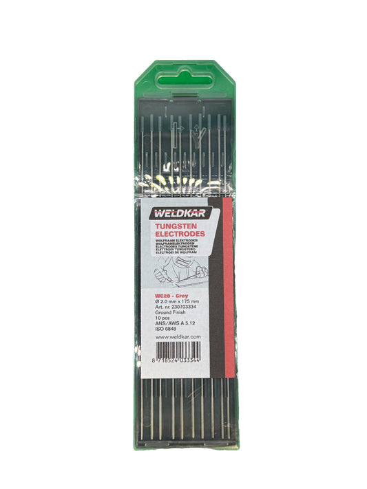 Wolfraam elektrode grijs 2.0mm x 175mm 10 stuks