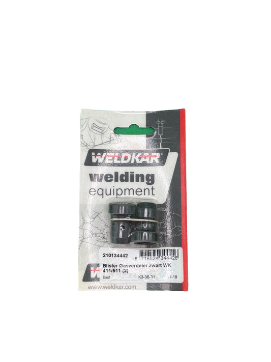 gasverdeler zwart wk411/511 2 stuks