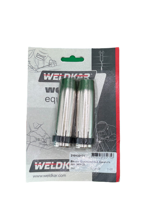 Gasmondstuk conisch weldkar 360 2 stuks