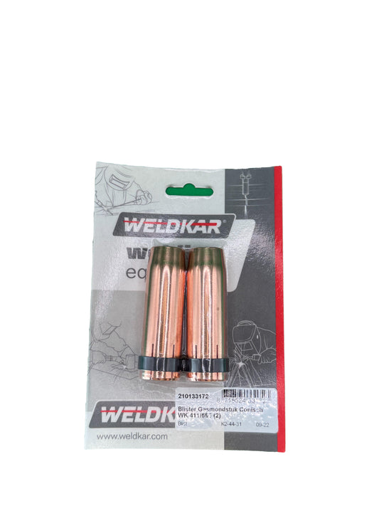 Gasmondstuk conish weldkar 411/555 2 stuks