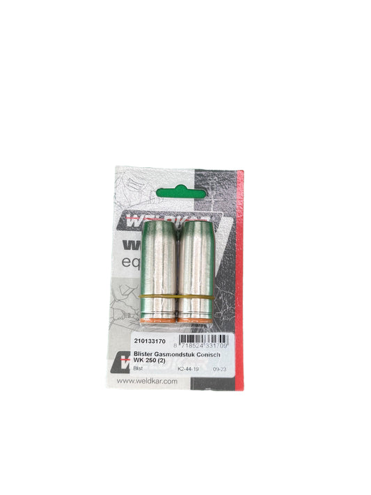 Gasmondstuk conisch weldkar 250 (MB25) 2 stuks