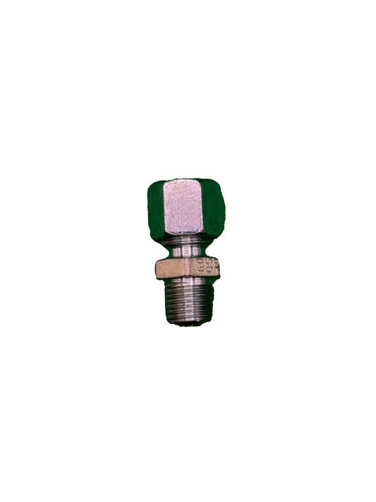 Rechte knelkoppeling 8mm x 1/4” rechts buitendraad staal