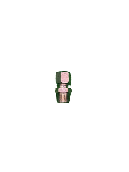 Rechte knelkoppeling 8mm x 3/8” Rechts buitendraad staal