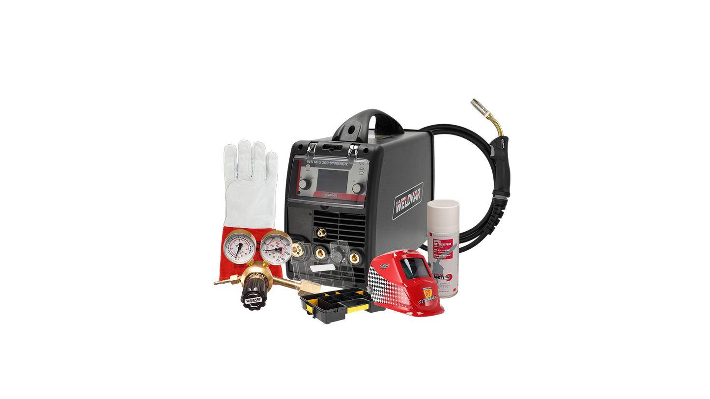 Weldkar MIG 200 Synergic PFC Lasinverter inclusief toebehoren