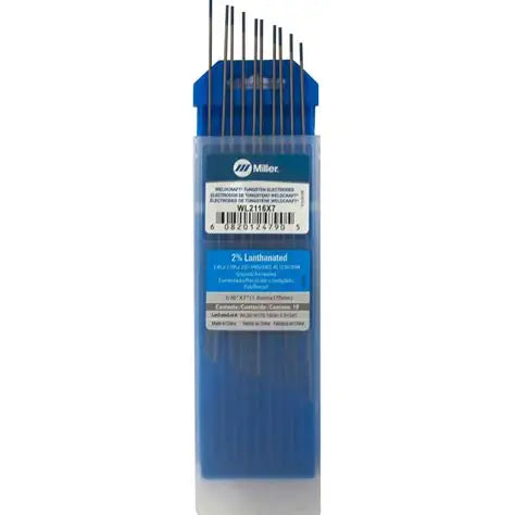 MILLER WELDCRAFT TUNGSTEN 2%LANTH 1/16''x7 -10Pack