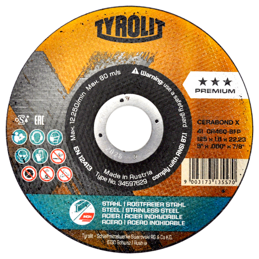 Tyrolit Premium Cerabond X 125x1,6x22,23