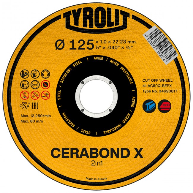 Tyrolit Premium Cerabond X 125x1.0x 22,23