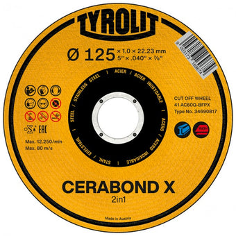 compare product Tyrolit Premium Cerabond X 125x1.0x 22,23