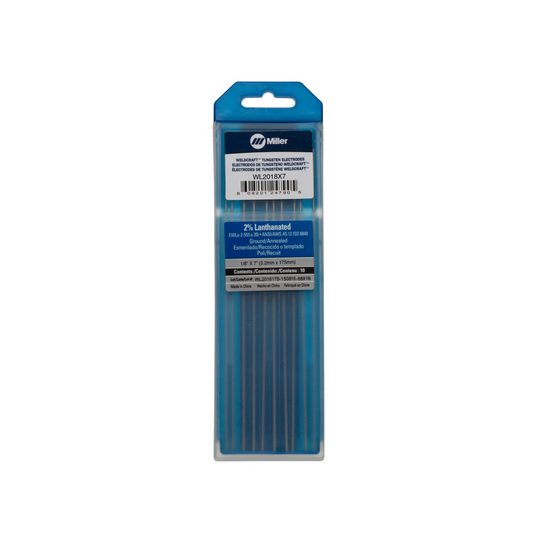 MILLER WELDCRAFT TUNGSTEN 2%LANTH 1/8''x7 -10Pack
