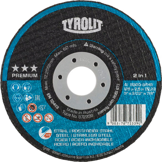 Tyrolit Premium 2in1 Doorslijpschijf 125x2.5x22,23