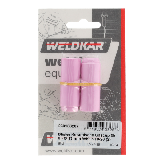 Weldkar keramische gascup GR.8 13mm WK 17-18-26 2 stuks