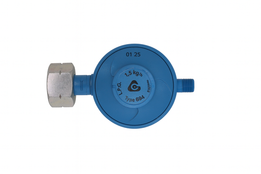 Propaan reduceerventiel 30mbar met 1/4L schroefdraad
